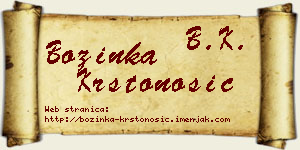 Božinka Krstonošić vizit kartica